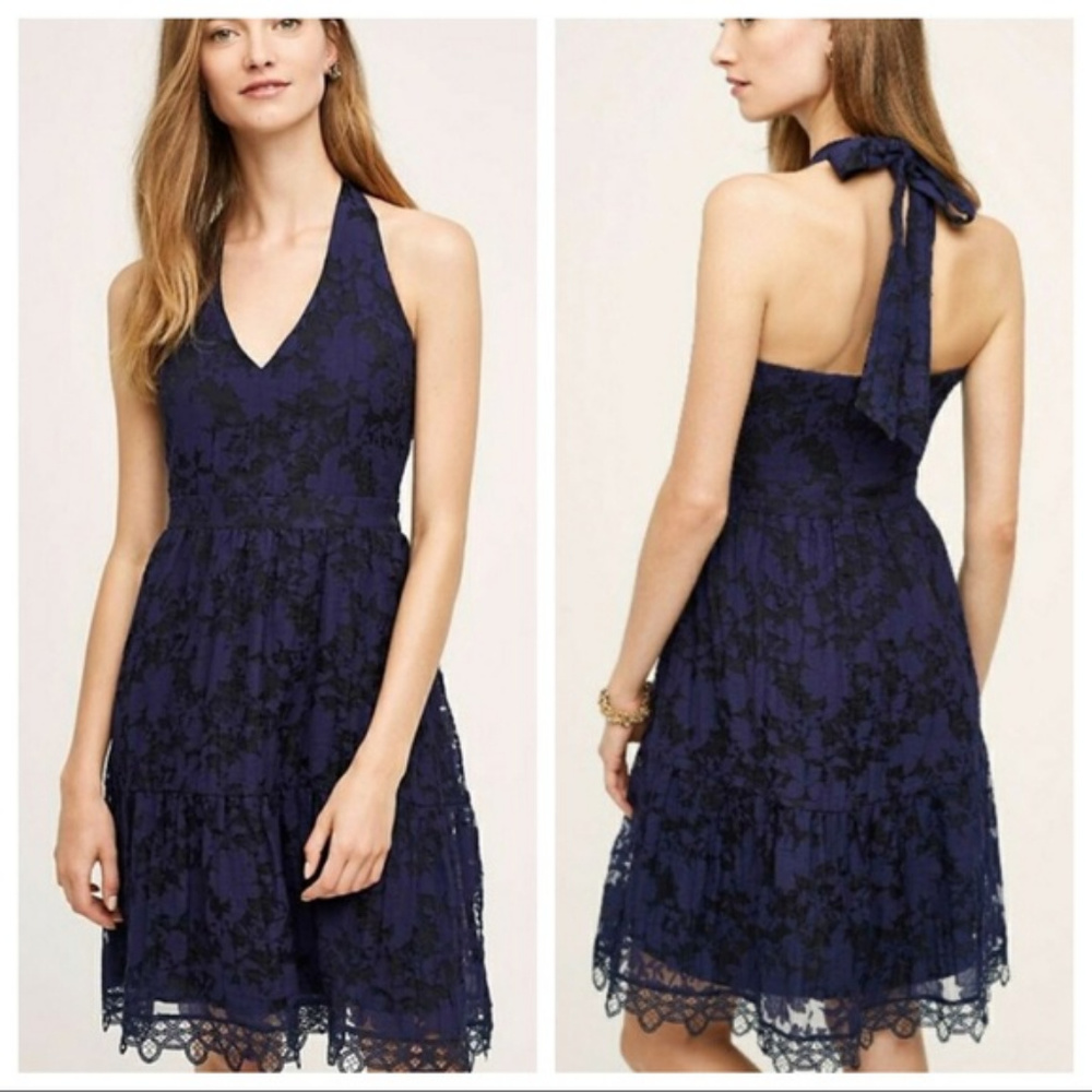ANTHROPOLOGIE HD in Paris Celeste Lace Halter Dress